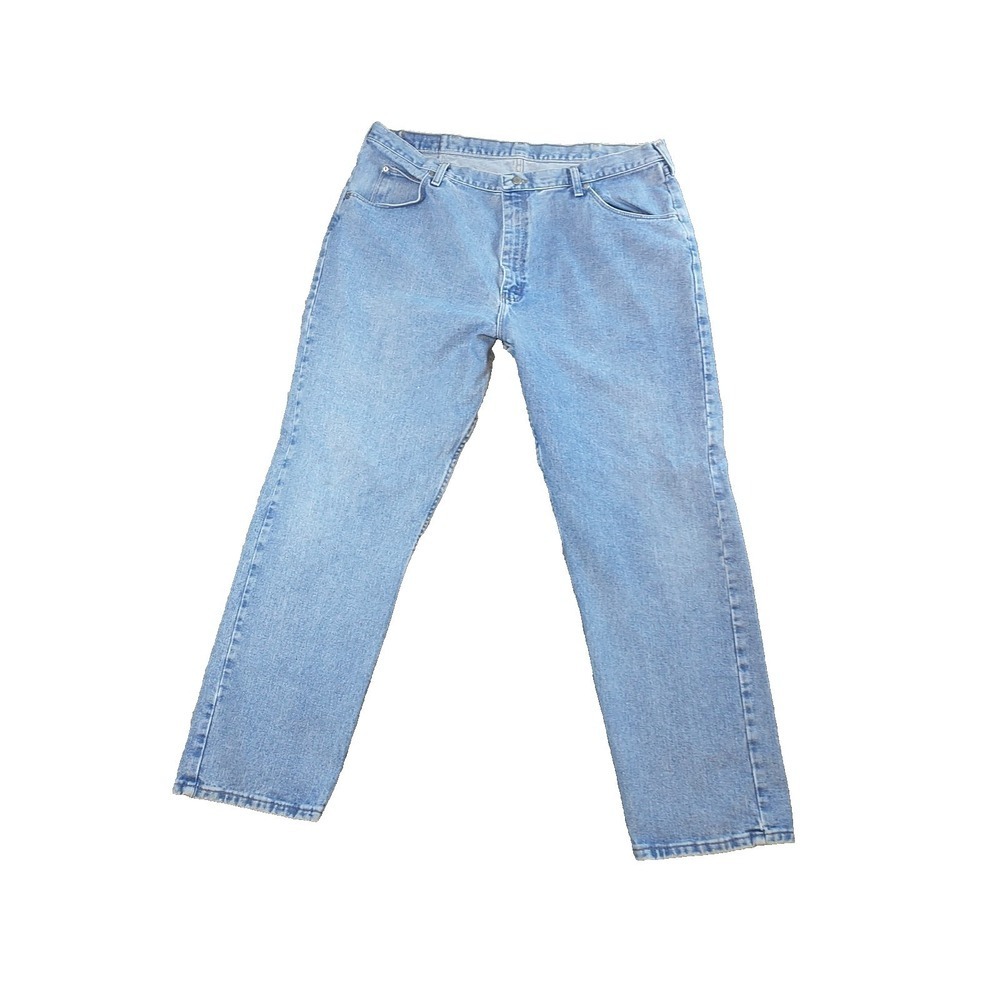 Wrangler 976T1SB Mens Light Wash Straight Leg Denim Jeans 40x31 Blue Cotton